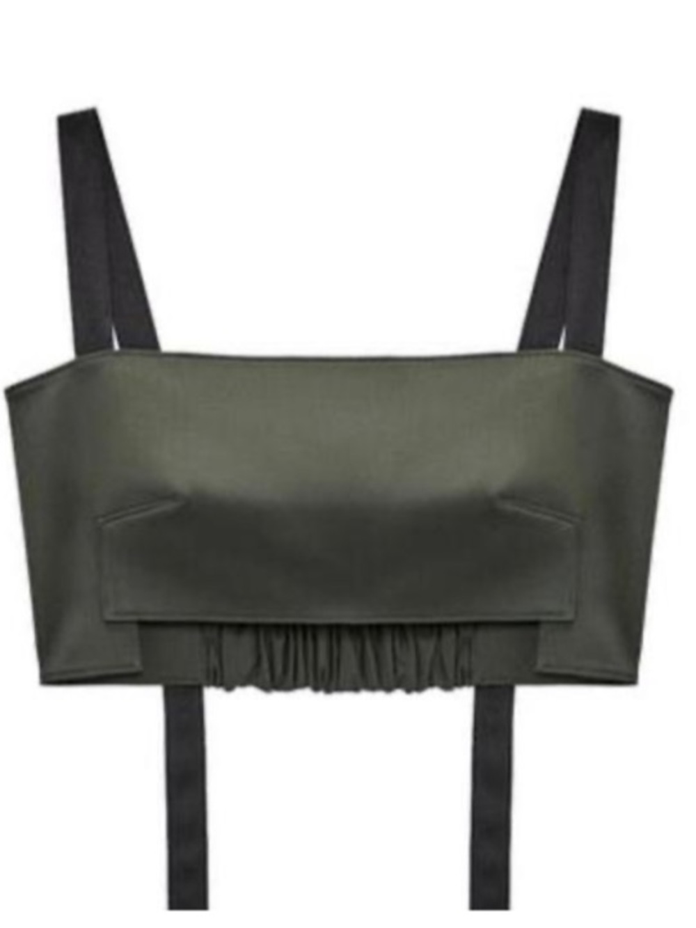 Zara Wool Blend Crop Top - Green and black Sz Small NWT